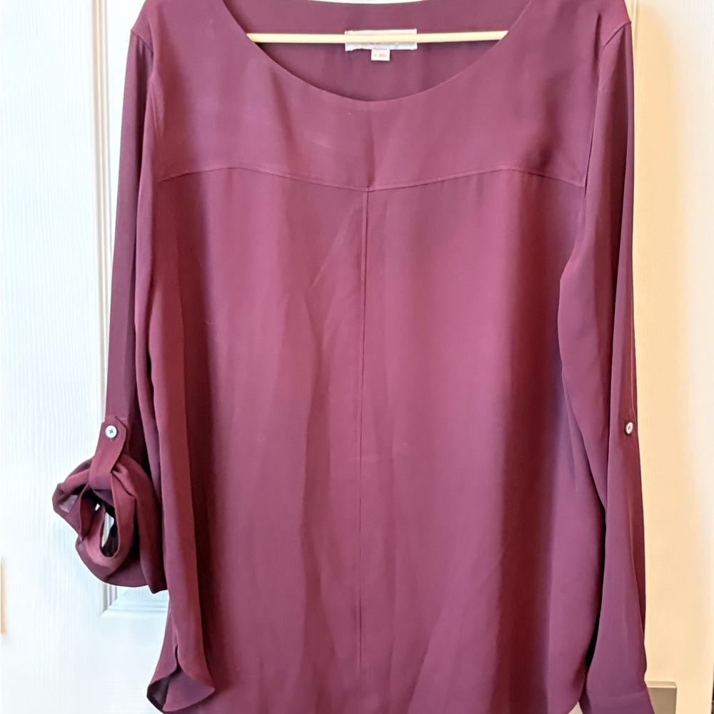 LOFT Deep Burgundy Blouse